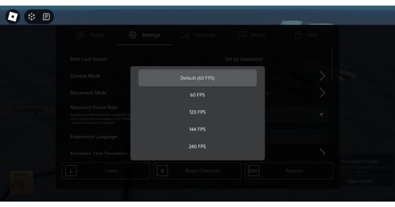 Cách bật FPS Unlocker cho Roblox Tính năng Maximum Frame Rate tích hợp sẵn trong Cài đặt Roblox chính thức