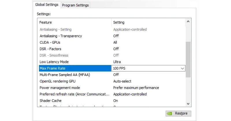 Đẩy FPS Roblox với GPU NVIDIA AMD Tùy chỉnh Max Frame Rate trong NVIDIA Control Panel giúp đẩy FPS Roblox vượt ngưỡng tiêu chuẩn
